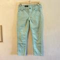 J. Crew Jeans | J. Crew Mint Green & White Polka Dot Cropped Matchstick Jeans Size 25 | Color: Green/White | Size: 25