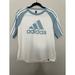 Adidas Tops | Adidas T-Shirt Crew Neck Short Raglan Sleeve Adidas Chest Logo 3 Stripes Blue L | Color: Blue/White | Size: L