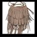 American Eagle Outfitters Bags | American Eagle Mini Suede Fringed Boho Crossbody Bag Approx. 6x7” Lt. Brown | Color: Tan | Size: Os