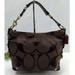 Coach Bags | Coach Carly Brown Canvas Leather Trim Turnlock Zipper Closure Hobo Shoulder Bag | Color: Brown/Gold | Size: Os