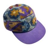 Columbia Accessories | Columbia Vintage 90s Fleece Camp Hat Multi Purple Made In Usa L / Xl | Color: Purple | Size: Os