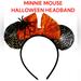 Disney Accessories | Halloween Minnie Mouse Headband With A Spider & Spider Webs-New Without Tags | Color: Black/Orange | Size: Osg
