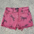 Urban Outfitters Shorts | Bdg Uo Horse Print Faded Red Cutoff Shorts | Color: Black/Red | Size: 24