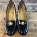 Coach Shoes | Coach Black Leather Signature Gold Turnlock Buckle Danna Heel Pumps Size 9.5 | Color: Black | Size: 9.5