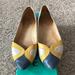 Anthropologie Shoes | Chocolat Blu For Anthropologie Pointed Toe Flats | Color: Blue/Cream/Gold/Red/White | Size: 8.5