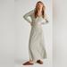 Free People Dresses | Free People El Topo Sweater Maxi Dress, Salt Water Khaki Xs Knit Henley | Color: Cream/Green | Size: Xs