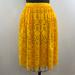 J. Crew Skirts | J. Crew Full Midi Skirt In Embroidered Eyelet Ak111 Yellow Pleated Scalloped 2 | Color: Yellow | Size: 2