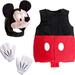 Disney Costumes | Disney Mickey Mouse Costume For Baby , Size 3/6 Months | Color: Black/Red | Size: 3/6 Months