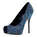 Gucci Shoes | Gucci Sofia Etoile Blue Crystal Encrusted Peep Toe High-Heel Pump | Color: Blue/Red | Size: 6.5