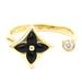 Louis Vuitton Jewelry | Louis Vuitton Ring Star Blossom Mini Yellow Gold X Onyx X Diamond Q9n91f Yell... | Color: Gold | Size: Os