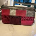 Coach Bags | Coach Leather Patchwork Pink Silver Plum Maroon Suede Wristlet | Color: Pink/Silver | Size: Os