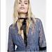 Free People Dresses | Free People Dusty Blue Lace Dress W/ Neck Tie | Color: Black/Blue | Size: S