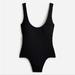 J. Crew Swim | J. Crew Scrunchie Classic Scoopneck Onepiece Swimsuit Textured Black 16 | Color: Black | Size: 16