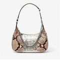 Michael Kors Bags | Michael Kors Piper Small Two-Tone Snake Embossed Leather Shoulder Bag Mk | Color: Cream/Silver | Size: Os