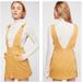 Free People Dresses | Free People Mallory Mustard Yellow Denim Overall Jumper Dress | Color: Yellow | Size: 2