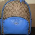 Coach Bags | Coach Court Backpack Cj593 Khaki Racer Blue Nwt Price Firm | Color: Blue/Tan | Size: Os