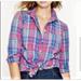 J. Crew Tops | J Crew | The Boy Shirt (Women’s) Pink & Blue Perfect Fall Plaid. Euc. Sz S | Color: Blue/Pink | Size: S