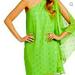 Lilly Pulitzer Dresses | Lilly Pulitzer Green "Pop The Bubbly" Jacquard Preen One-Shoulder Dress | Color: Gold/Green | Size: 4