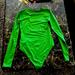 Zara Tops | A Nice Green Silk Long Sleeve Bodysuit From Zara | Color: Green | Size: S