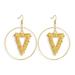 Anthropologie Jewelry | 2/$35 Anthropologie Gold Plated Geometric Textured Triangle Drop Earrin | Color: Gold | Size: Os