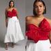 Anthropologie Dresses | Anthropologie Bow Tie Maxi Dress Flounce Hem Strapless Red White Hutch Nwt | Color: Red/White | Size: Various