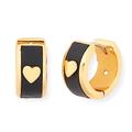 Kate Spade Jewelry | Kate Spade Black Heartful Huggies Earrings | Color: Black/Gold | Size: Os