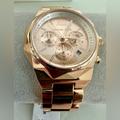 Michael Kors Jewelry | Michael Kors Women's Raquel Rose Gold-Tone Stainless Steel Bracelet Watch 41mm | Color: Gold/Tan | Size: 41