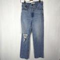 Madewell Jeans | Madewell Jeans 25 Perfect Vintage Straight Blue Hole Trendy High Rise Casual | Color: Blue | Size: 25
