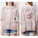 Anthropologie Sweaters | Anthropologie Moth Sweater Women’s M/L Pointelle Poncho Hoodied Knit Pull Over | Color: Pink | Size: L