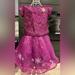 Disney Matching Sets | Disney Store Frozen Fancy Dress Set For Girls Anna Elsa Purple Sparkle Sequins | Color: Purple | Size: 4tg