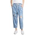 Free People Jeans | Free People Mixed Up Utility Jeans 27 Small Loose Fit Distressed | Color: Blue | Size: 27