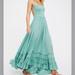 Free People Dresses | Free People Extratropical Smocked Halter Cutouts Back Maxi Dress Xs M L | Color: Green | Size: Xs