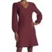 Madewell Dresses | Madewell Burgundy Ribbed Knit Long Balloon Sleeve V-Neck A-Line Dress Nwt Small | Color: Red | Size: S