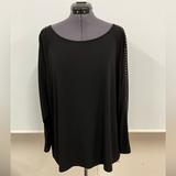 Michael Kors Tops | Michael Kors Black Pull Over Long Sleeve Studs Rivets Down The Arms | Color: Gold | Size: 2x
