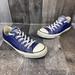 Converse Shoes | Converse All Star Leather Sneakers Tumbled Low Mens 5.5 Womens 7.5 Blue/Indigo | Color: Blue | Size: 7.5