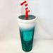 Disney Kitchen | Disney’s Mickey Mouse 24 Oz Starbucks Tumbler With Candy Cane Straw Topper | Color: Blue/White | Size: 24 Oz.