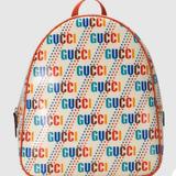 Gucci Accessories | Gucci Children's Boy Print Star Backpack Bag Print Gucci Details Multicolor Sz S | Color: Orange/White | Size: S