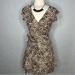 Free People Dresses | Free People French Quarter Mini Wrap Dress, Medium Black Brown | Color: Brown/Tan | Size: M