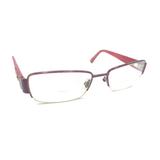 Gucci Accessories | Gucci Purple Pink Gold Half Rim Eyeglasses Frames 52-17 135 Italy Designer Women | Color: Gold/Pink | Size: Os