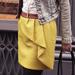 Anthropologie Skirts | Hd In Paris Lemon Petal Quilted Pleat Skirt Women's Size 10 | Color: Tan/Yellow | Size: 10