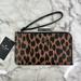 Kate Spade Bags | Kate Spade Lucy Spotted Animal Print Medium L-Zip Wristlet Wallet | Color: Black/Brown | Size: Size: 4.6"H X 7.91"W