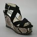 Michael Kors Shoes | Michael Kors Ladies 7.5 Giovanna Black Suede Strappy Platform Wedge Heel Sandals | Color: Black | Size: 7.5