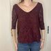 American Eagle Outfitters Tops | American Eagle Outfitters Burgundy Lace Top. | Color: Purple | Size: S