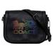 Coach Bags | Coach Shoulder Bag Black Rainbow Horse And Carriage C6804 Leather Flap Saddle | Color: Black | Size: Os