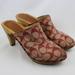 Coach Shoes | Coach Felicity Wooden Clogs Size 7b | Color: Brown/Red | Size: 7