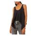 Free People Tops | Free People Womens Sing La La Sleeveless Tank Top Size Xs Black Handkerchief New | Color: Black | Size: Xs