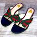Gucci Shoes | Gucci Bowtie Women’s Sandals Slides Star Edition Leather Bottoms Classic Shoes 7 | Color: Green/Red | Size: 7