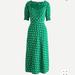 J. Crew Dresses | J.Crew Puff Sleeve Sweetheart Neck Bandana Dress | Color: Green | Size: 00