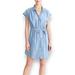 J. Crew Dresses | J. Crew Lightweight Light Wash Denim Button Down Shirt Dress Self Tie Waist | Color: Blue/Gray | Size: L