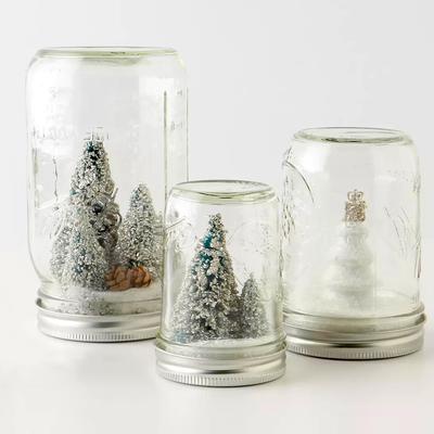 Anthropologie Holiday | 6-Pc Setanthropologie Mason Jar Snow Globes | Color: Silver | Size: Os